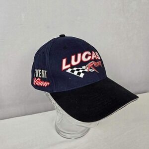Lucas Oil Racing NHRA Drag Racing Series Hat Navy Blue Black Event Winner Cap
